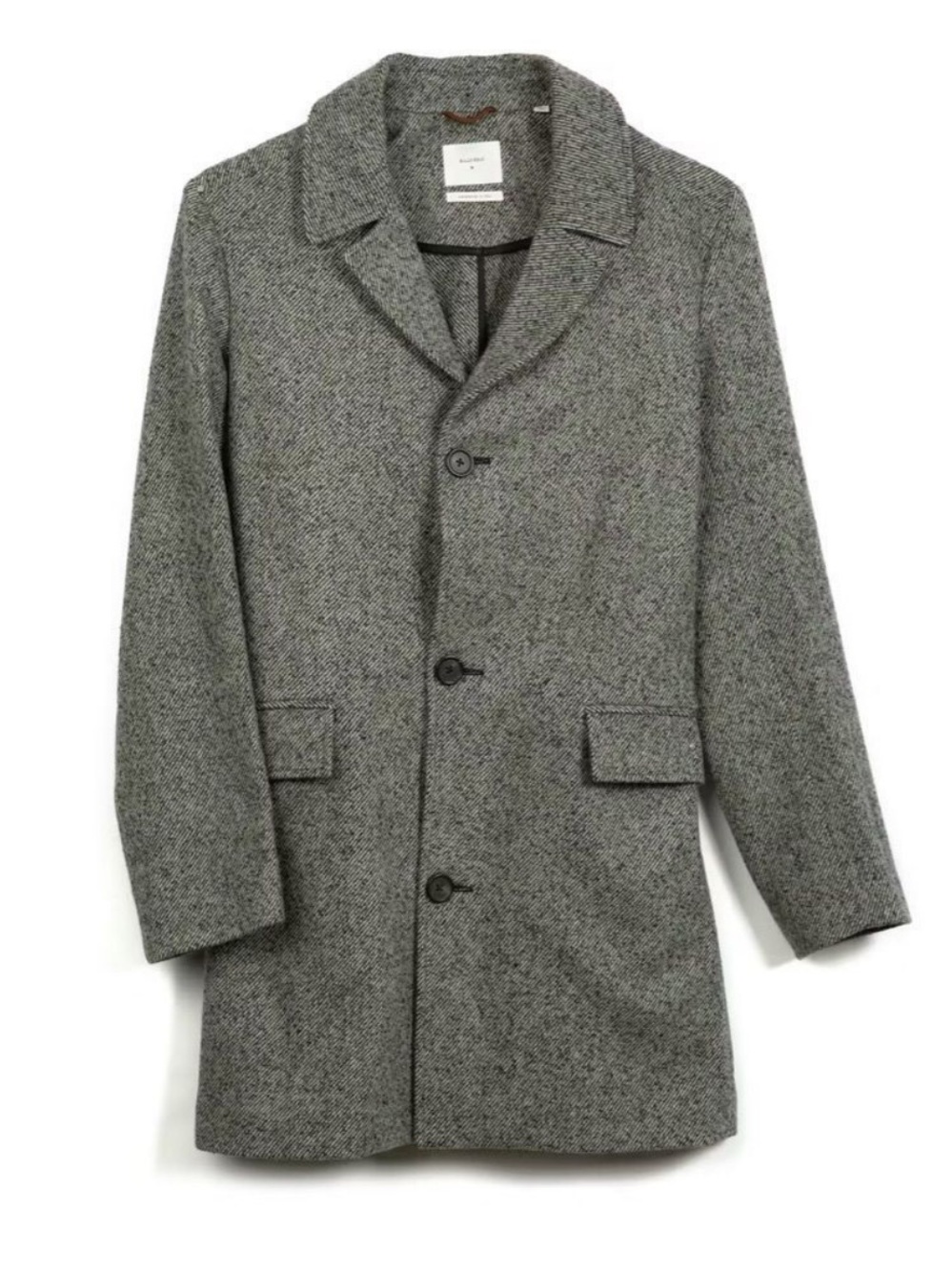 Billy Reid Lancaster Coat men’s small  gray black wool blend made in Italy